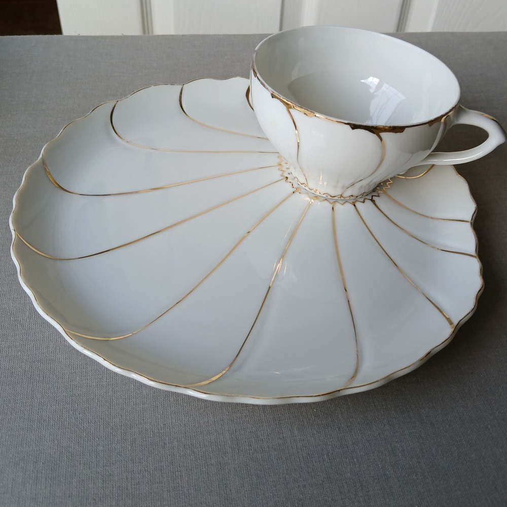Inarco INA5 teacup replacement porcelain china white hand painted gold - Picture 10 of 11